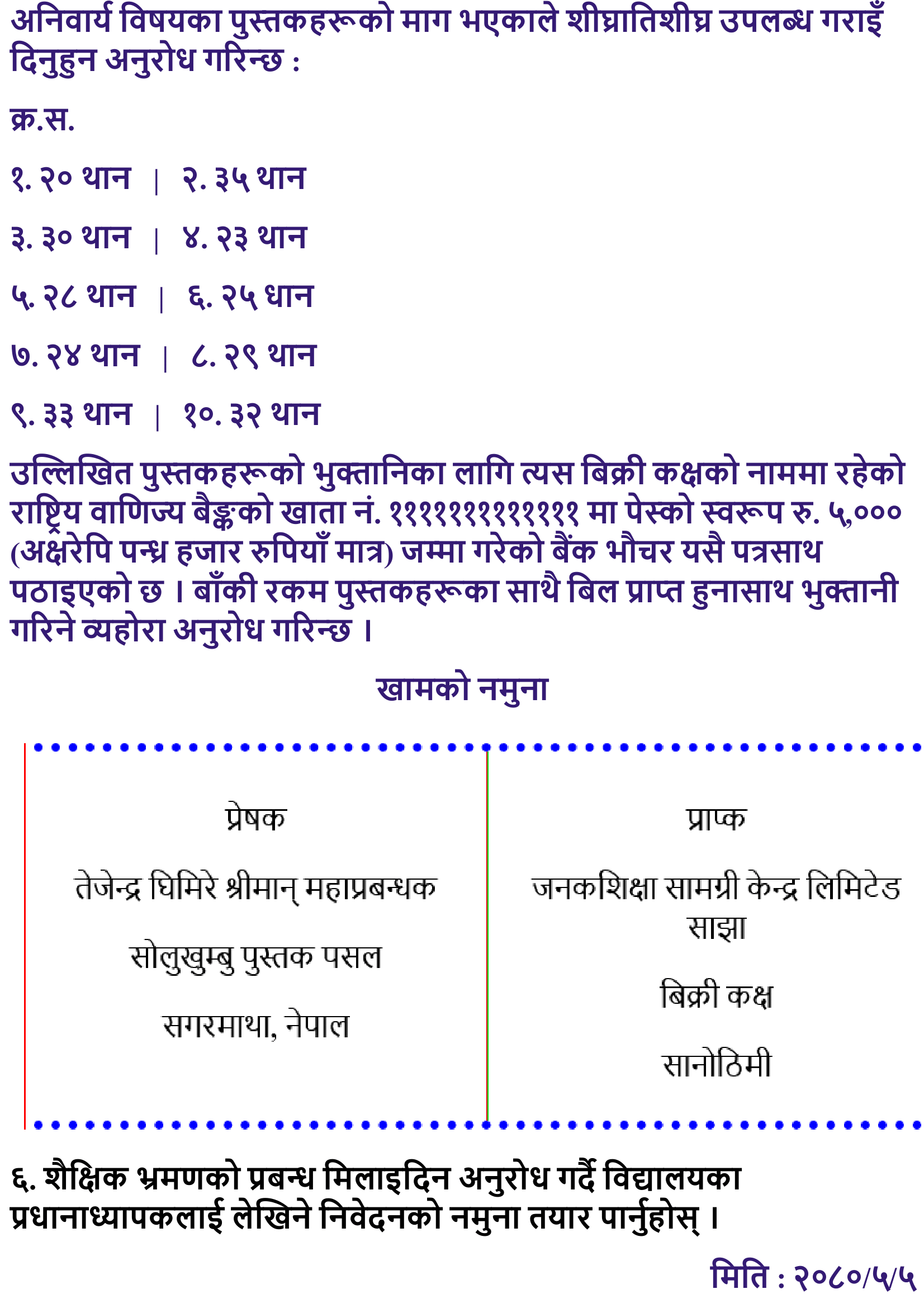 Byabasayik Chithi Class 10 Nepali Chapter 10 Exercise Question Answer