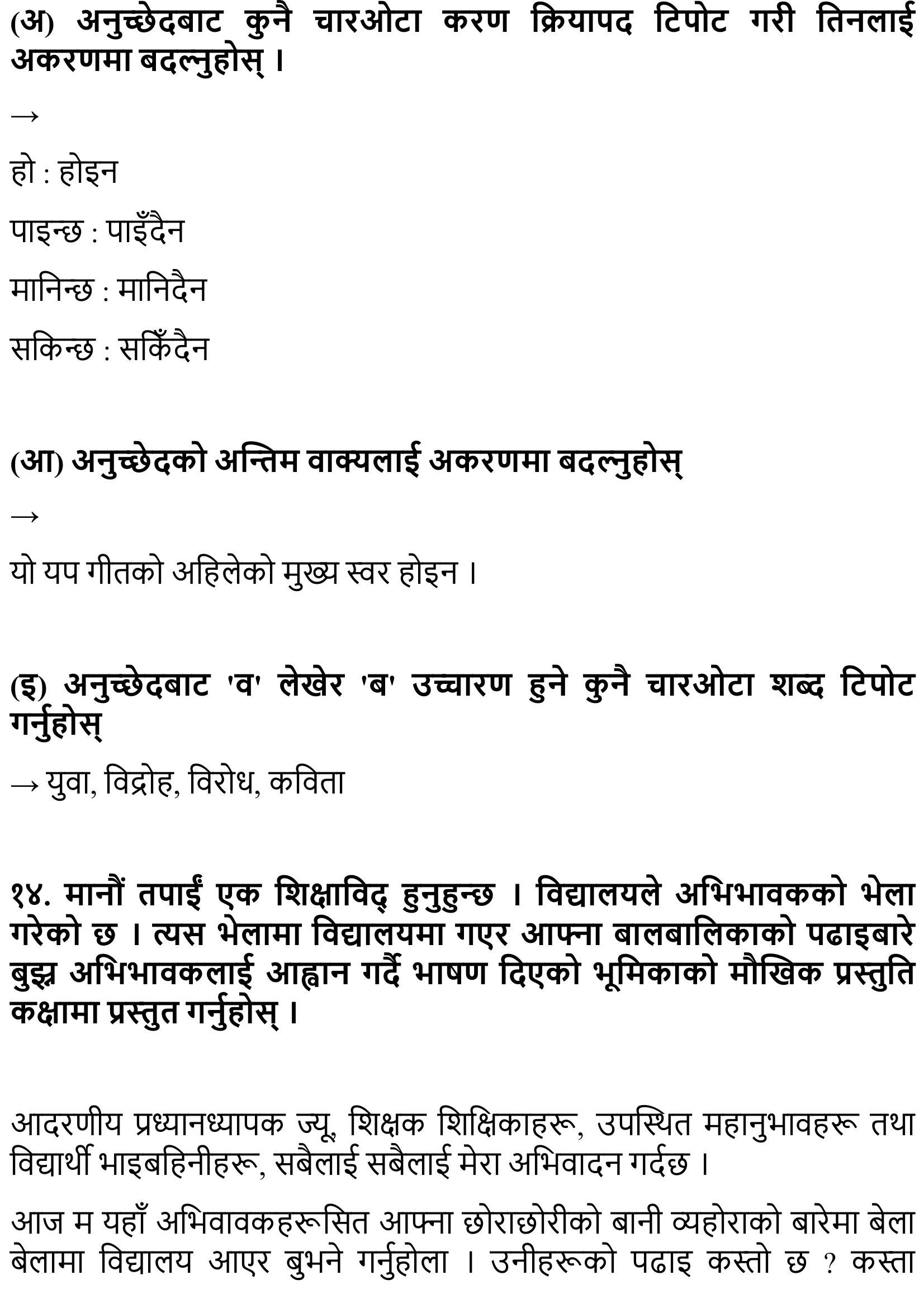 Byabasayik Chithi Class 10 Nepali Chapter 10 Exercise Question Answer