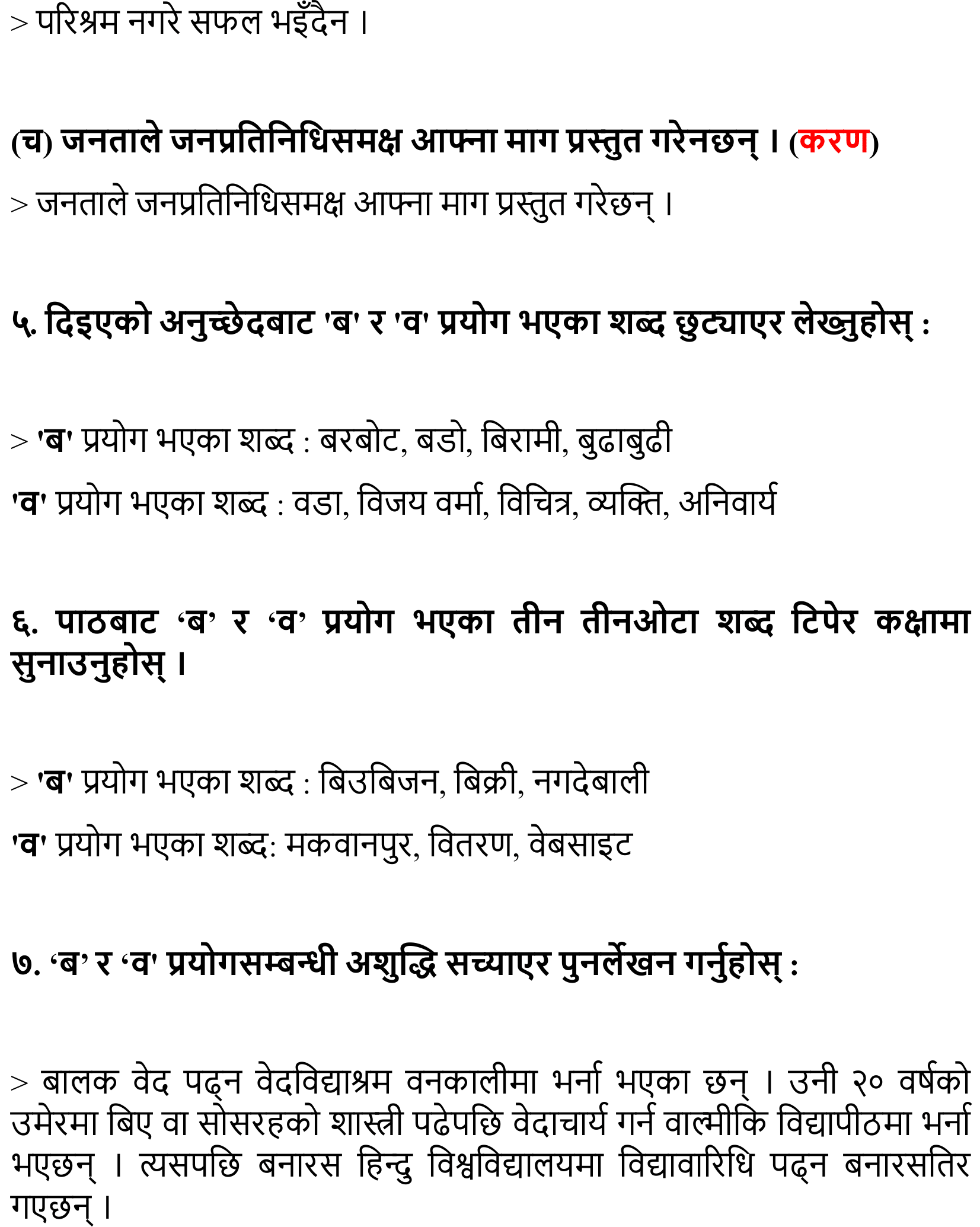 Byabasayik Chithi Class 10 Nepali Chapter 10 Exercise Question Answer