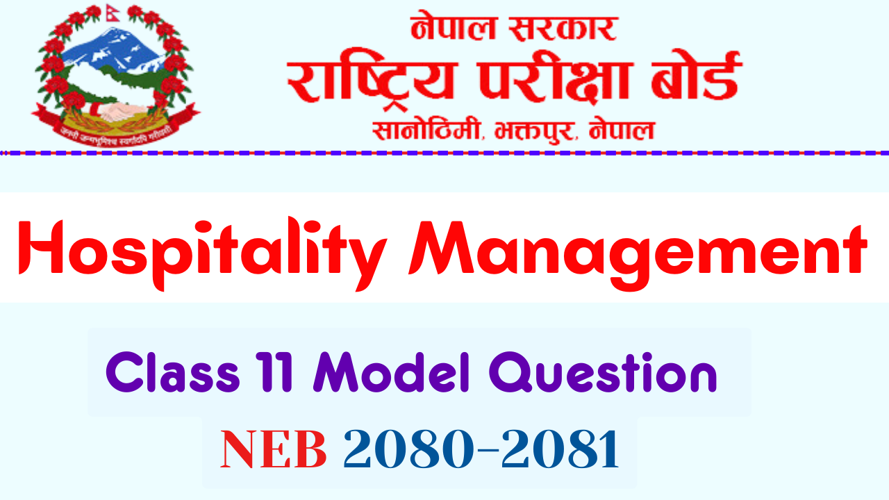 NEB Class 11 Hospitality Management Model Question Solution 2080 PDF