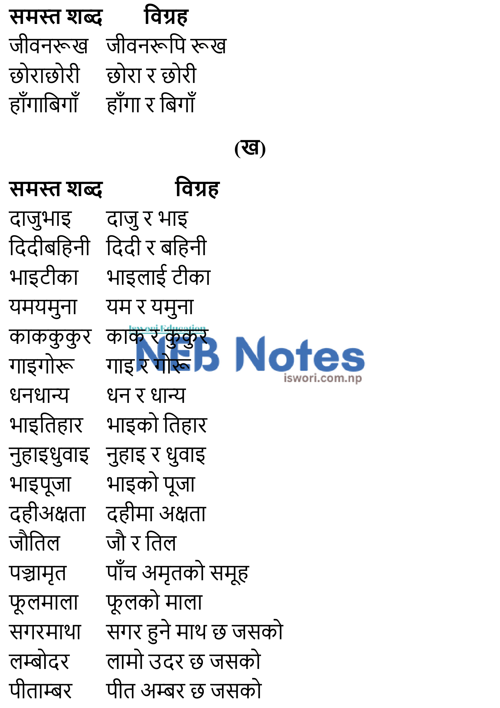Class 12 Nepali Chapter 8 Exercise: Matritwo