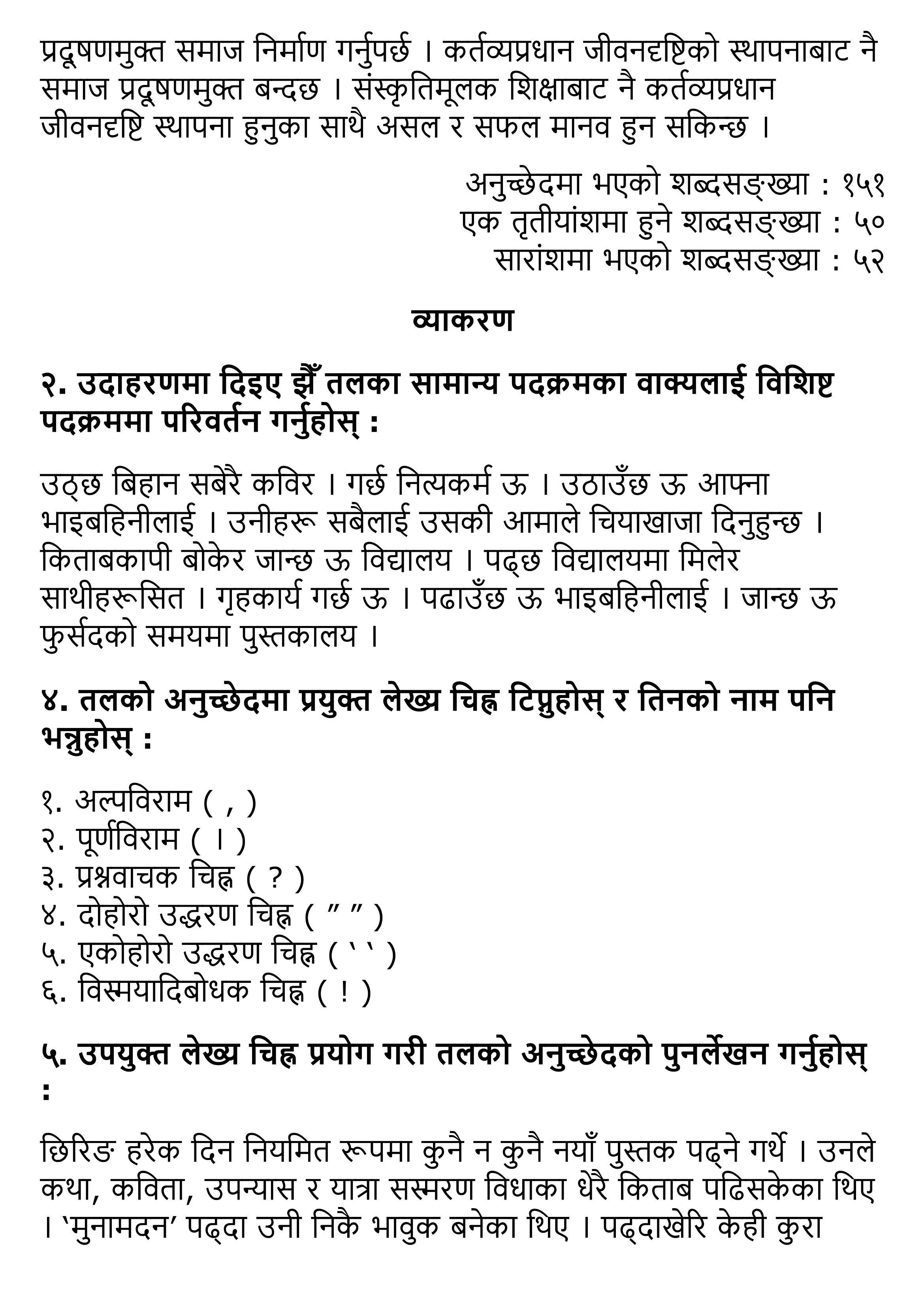 Sahakari Exercise, Summary | Class 12 Nepali Chapter 11